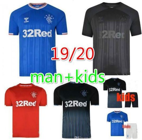 

2019 2020 глазго рейнджерс футбол джерси 19-20 морелос windass dorrans candeias тавернье pena рейнджерс люди кид футбол рубашка, Black;yellow