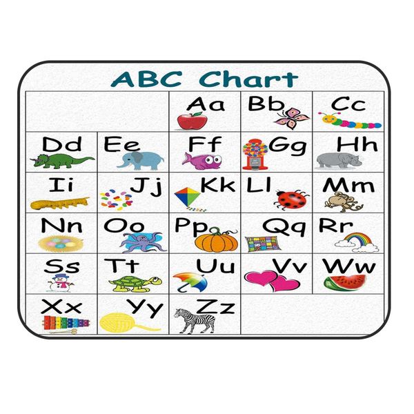 

charmhome soft carpet anti-slip rug abc chart alphabet of cartoon animals carpet for living room home decor mat