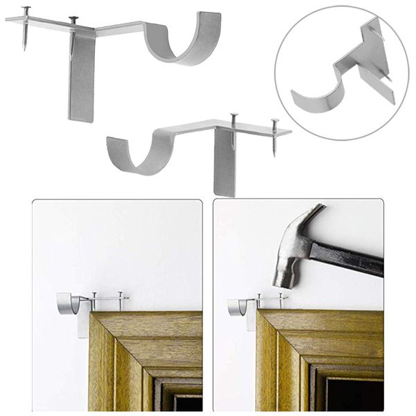 

2 x curtain rod bracket kwik hang curtain rod holders tap right into window frame bracket