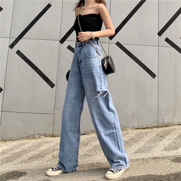 

jinyilai dark blue harlan combing jeans female