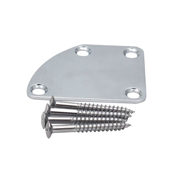 

chrome electric guitar neckplate metal neck plate with screws for fender strat tele guitar parts