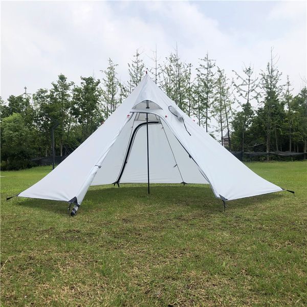 

ultralight outdoor camping pyramid tent large sun shade shelter teepee with stovepipe hole for backpacking hiking fishing beach