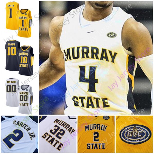 

2020 murray state basketball jersey ncaa college morant tevin brown kj williams anthony smith chico carter jr. jaiveon eaves daquan smith, Black;red