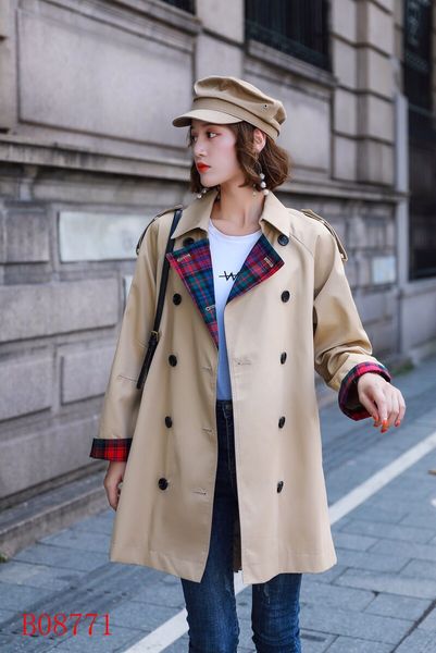 

women's trench coats gabardine long windbreaker belt waterproof double-breasted new english style autumn winter solid color british 84m, Tan;black
