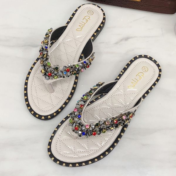 

designer summer flip flops women bling cute bear beach sandal ladies flat slippers women shoes slides chanclas 2019 buty damskie, Black