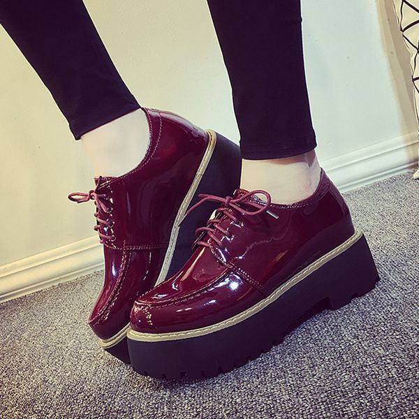 Oxford Shoes For Women 2019 Casual Sapato Feminino Patent Leather