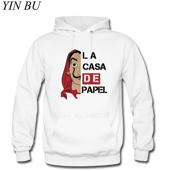 

la casa de papel money heist house of paper print men fashion streatwear pullover mens hoodies sweatshirts male pullover, Black
