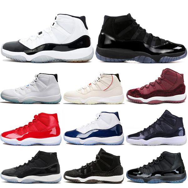 

concord 45 cap and gown 11s basketball shoes platinum tint gym red space jam mens sports shoes women designer sneakers 5.5-13