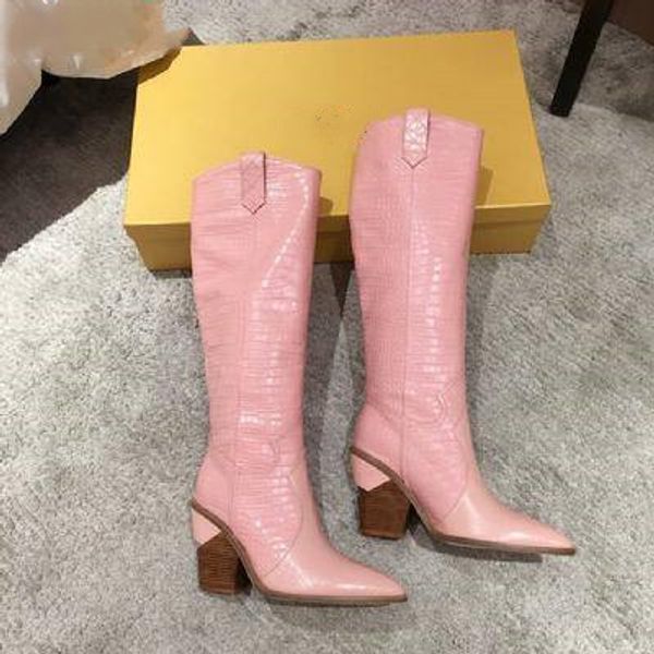 

martin booties australia women boosl striped fashion over the knee genuine leather pink boots designer pointed shoes ing, Black