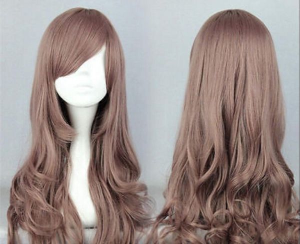 

wig long brown color mixed fiber kn beautiful lolita anime wigs, Black;brown