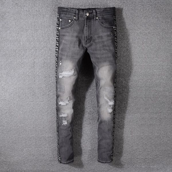 

New men di tre ed ripped jean 2019 fa hion de igner jean lim motorcycle biker men hip hop denim pant trou er ize 28 40