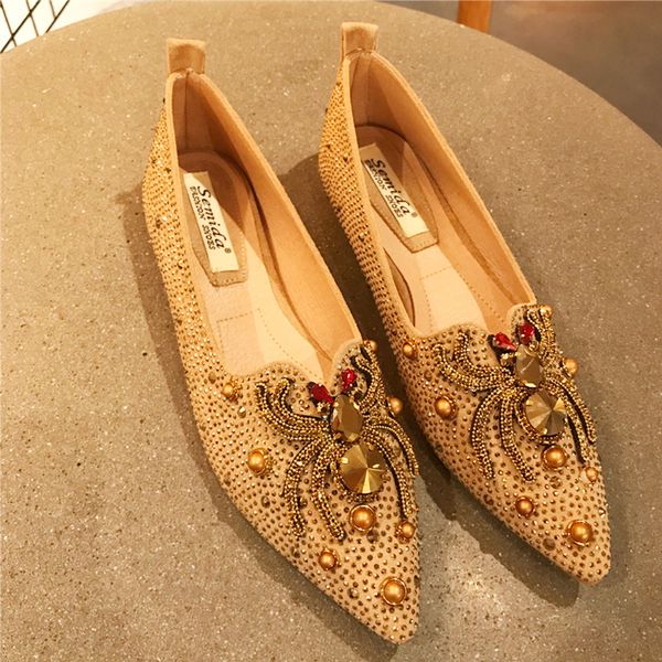 

2020 ladies flat shoes woman pointed toe flats women fashion boat shoes slip on ladies loafers shallow women flats black