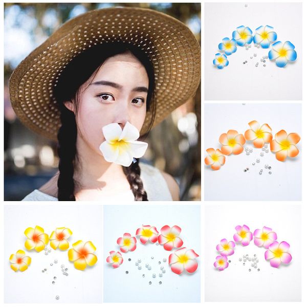 

20pcs plumeria hawaiian foam frangipani flower artificial silk fake egg flower for wedding party decoration