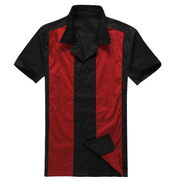 

short sleeve summer mens beach hawaiian shirts cotton casual patchwork black shirts retro rockabilly mens clothing, White;black