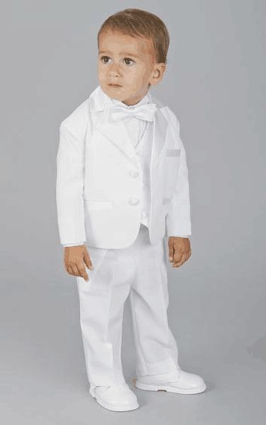 

custom made two buttons white boy' formal wear with notched lapel kids tuxedos wedding party three pieces suits (jacket+pants+vest, Black