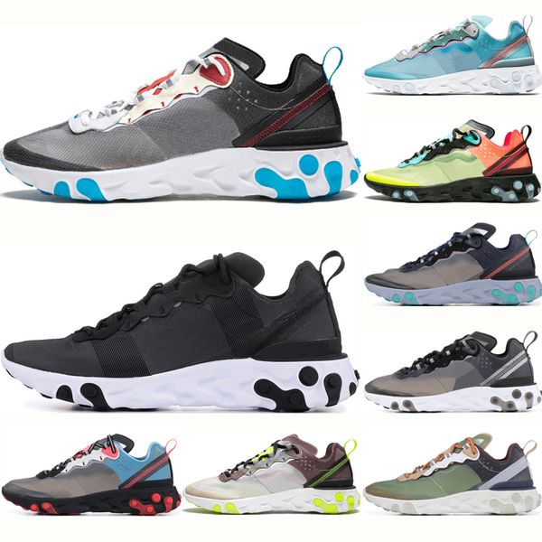 

react element 87 running shoes for men women black dark grey royal tint sail total orange desert sand mens trainer sports sneakers