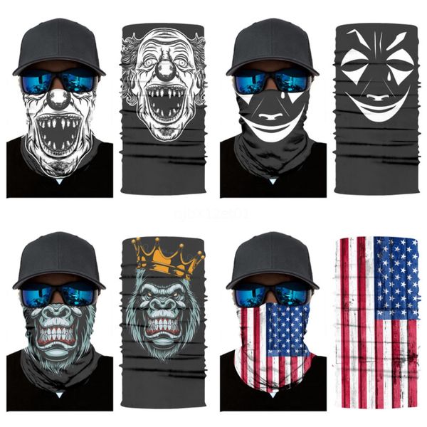 

sport skull scarf men women magic bandanas turban hand band magic skull scarf headband outdoor skull scarf cycling ski face mask#262, Blue;black