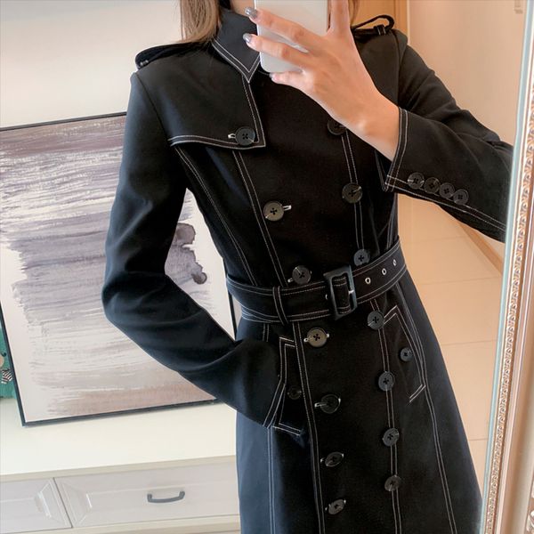 

solid-color long windbreaker g139, Tan;black