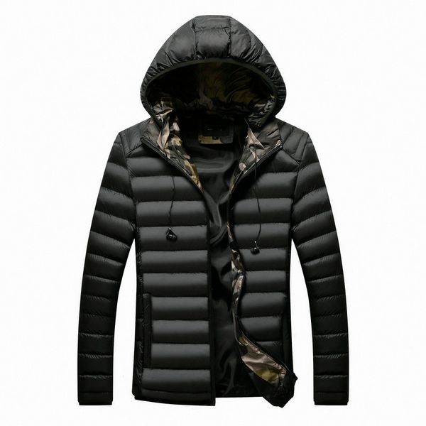 

winter men parka jacket 2019 men's winter solid color casual down jacket warm thick hooded parkas male outwear, Tan;black