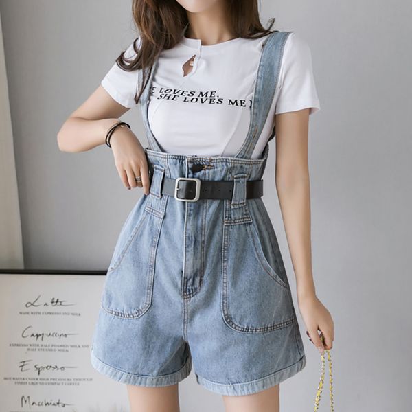 

s- 3xl new summer plus size denim overalls female harajuku kawaii playsuits feminino loose students women jumpsuit shorts mujers, Black;white
