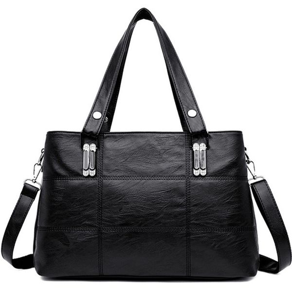 

jhd-fashion korean version of the simple big bag europe and the united states shoulder bag large ladies leather large capaci