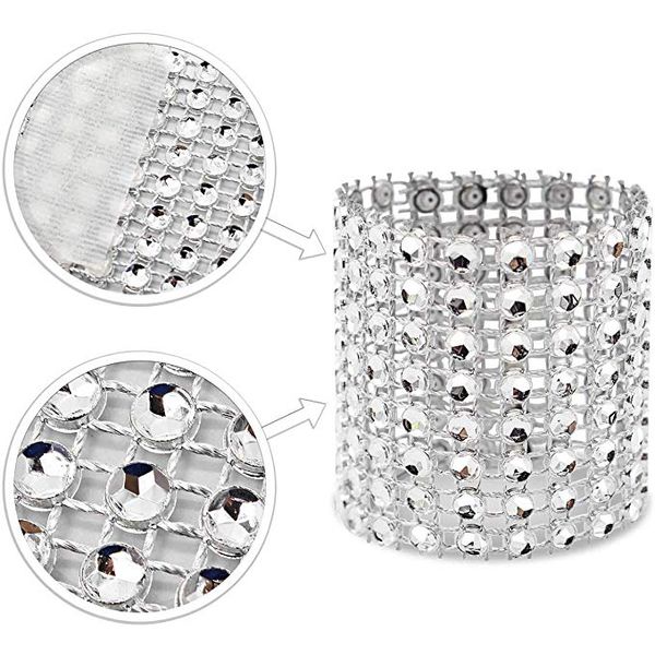 

100 pcs rhinestone napkin rings napkin holders adornment for place settings wedding receptions dinner or holiday parties family napkin rings