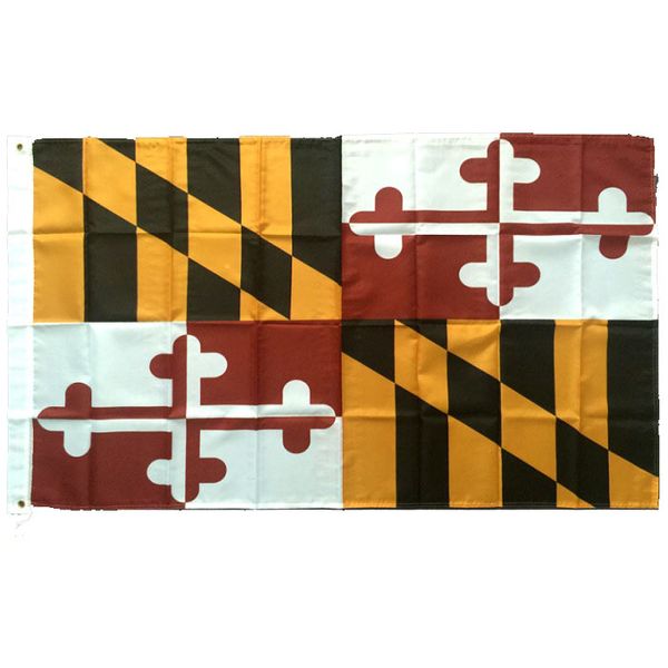 Bandiera del Maryland Banner dello stato degli Stati Uniti Pubblicità del tessuto in poliestere Stampa digitale Uso interno per esterni, trasporto di goccia, spedizione gratuita