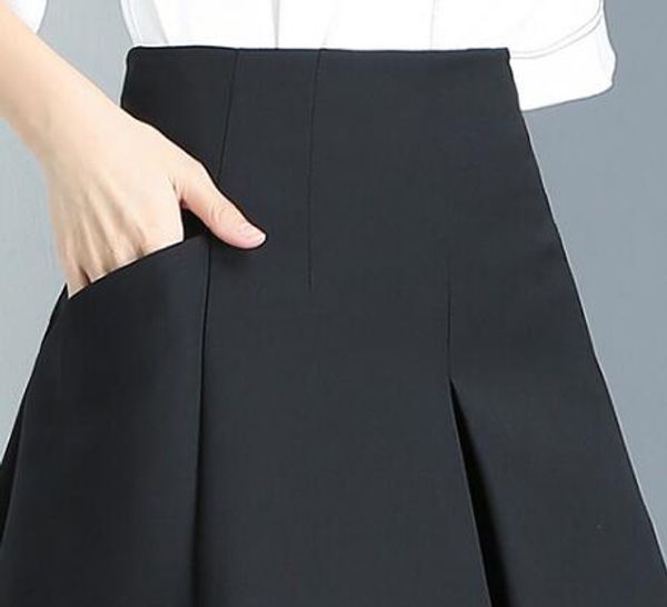 

корейская версия широкополосых брюк с высокой талией word repair свободная свободная юбка больших размеров, Black