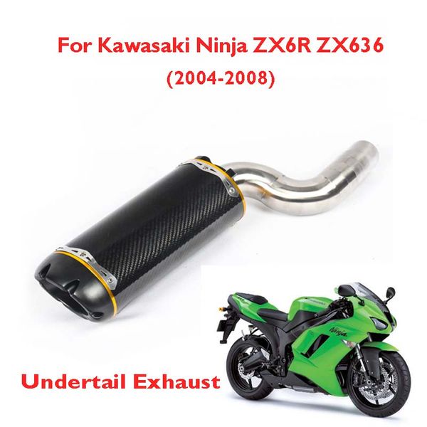 

motorcycle exhaust tip muffler exhaust system mid connect tube for zx6r zx636 2004 2005 2006 2007 2008