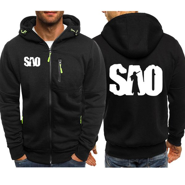 

sao sword art online hoodies men harajuku hiphop sweatshirt anime clothes fleece zipper jacket tracksuit male casual sportswear
