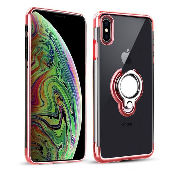 

для iphone 11 pro max 8 7 прозрачный чехол tpu прозрачный мягкий силиконовый гибкий чехол держатель кольца подставка для huawei mate 20 sams