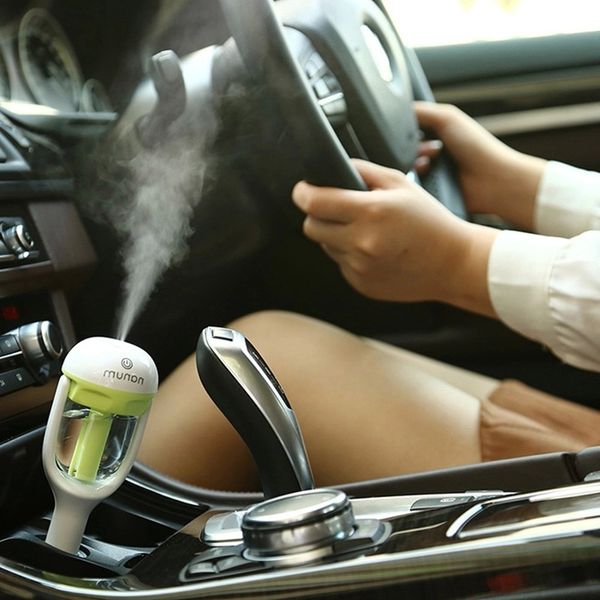 

car interior mute mini humidifier air purifier freshener essential oil diffuser portable auto mist maker fogger