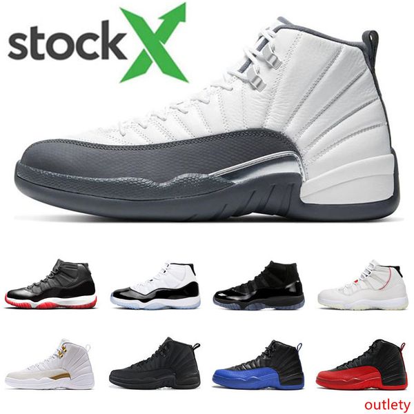 

stock x 12s basketball shoes for mens dark grey game royal 12 bred 11 win like 96 space jam 11s men sports sneakers