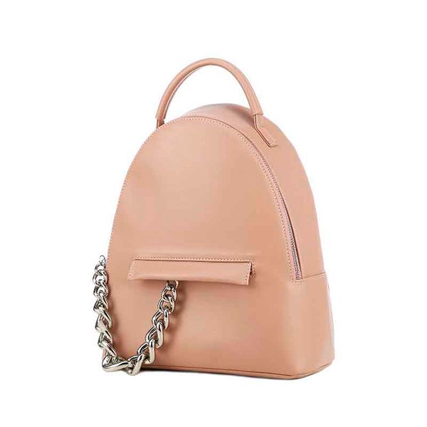 

2020 горячая распродажа зиплок колледж сумки для девочек розовый кожаный модный рюкзак с металлической цепью