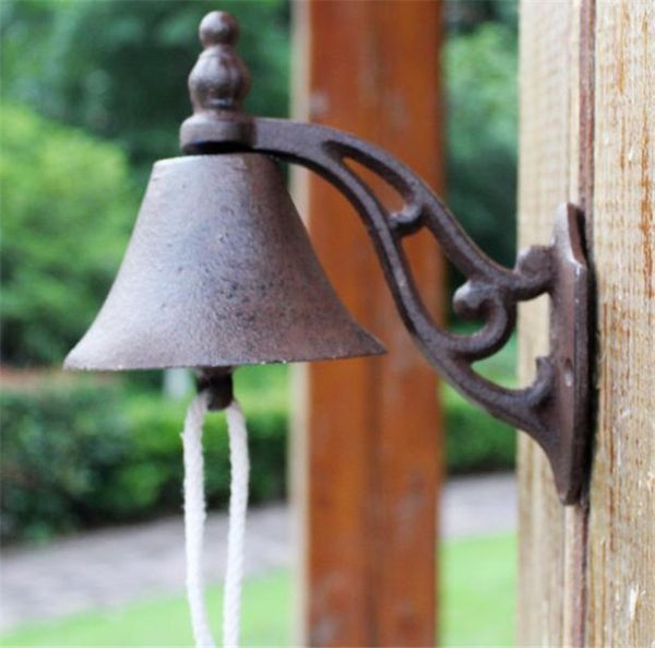 Cast Iron Welcome Dinner Bell Wall Mounted Metal Decorative Door