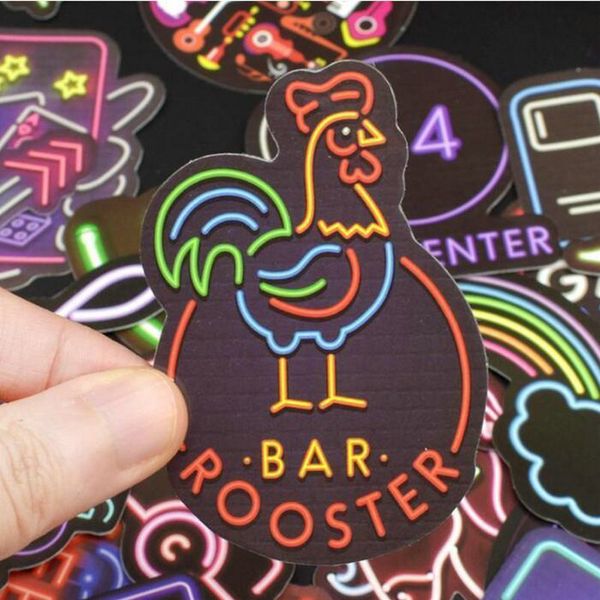 

2016 us 35 waterproof creative neon lights fashion style graffiti stickers for moto suitcase cool lapstickers skateboard hj2009 rlzbn