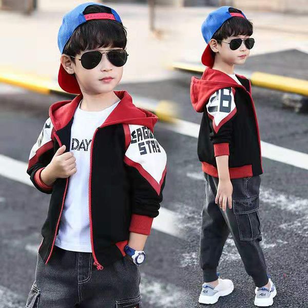 

new sale kids hooded outerwear child boys coat autumn spring long sleeve casual sport coats baby boys jackets outwear, Blue;gray