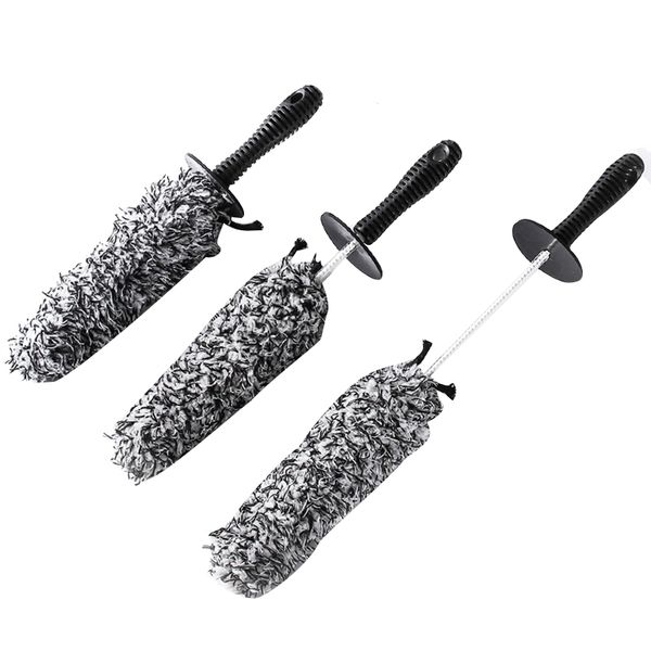 

mjjc brand microfiber wheel detailing cleaning brush 3 pieces kit with