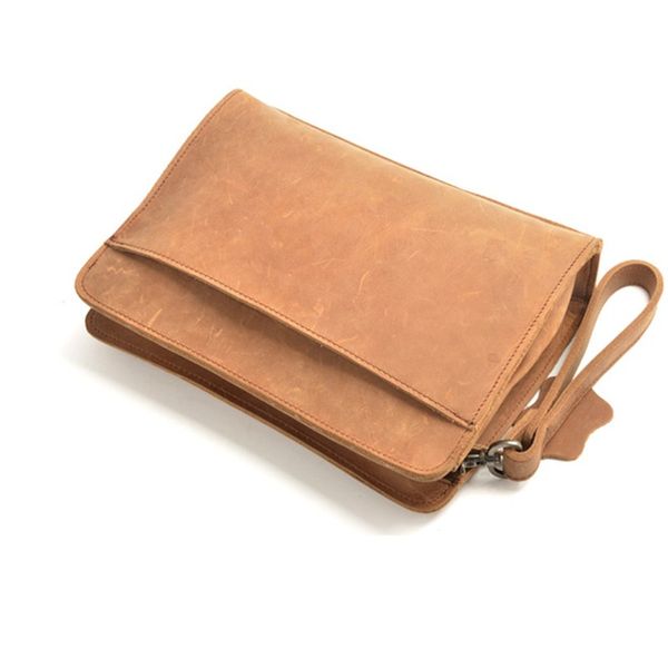 

100% genuine leather men business bags wallet mobile phone case cigarette purse pouch first layer cowhide male handy bag