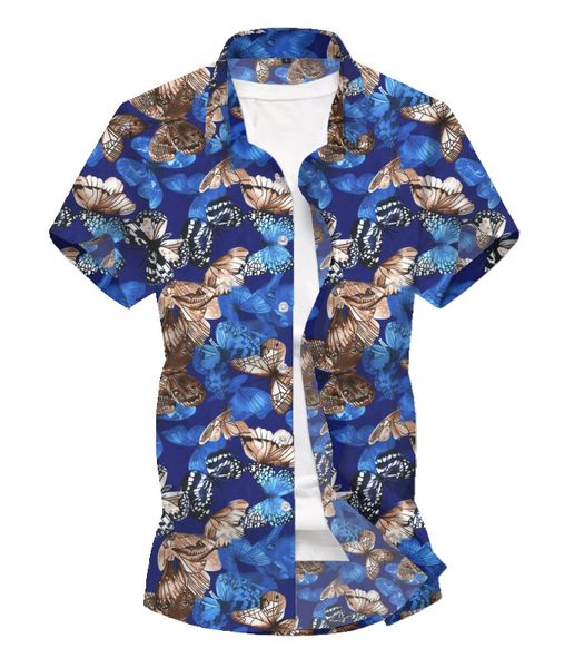 

2019 floral male blouse men shirt short sleeve casual shirts summer spring mens shirts hawaiian men clothes camisa masculina, White;black