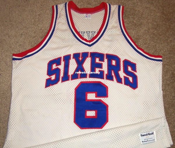 

new 80's julius "dr.j" erving #6 sand-knit jersey mens vest size xs-6xl stitched basketball jerseys ncaa, Black;blue