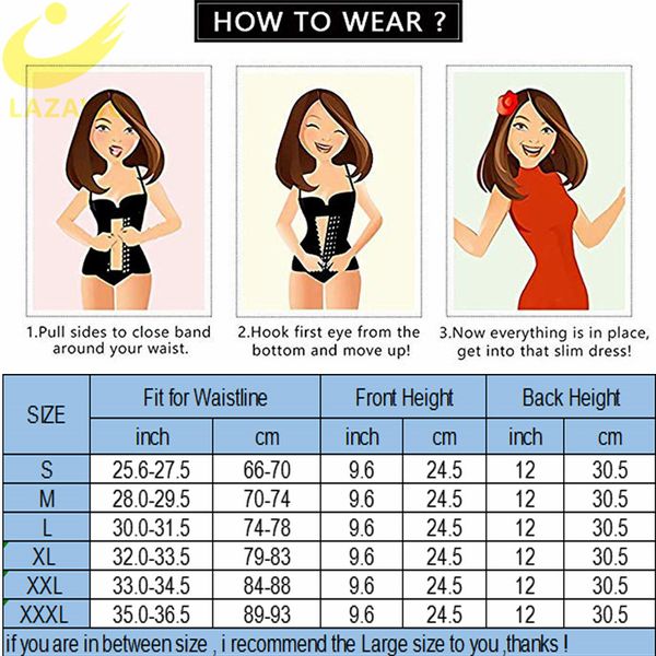 

lazawg women's high waist slimming cincher shapewear firm control waist trainer corset training shapers slimming belt girdle, Black;white