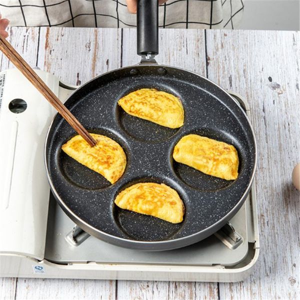 

frying pans non-stick pan four-hole thicken omelet pan for home frying pot pancake egg garden bread skillet health