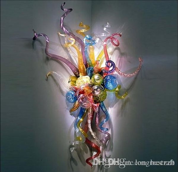

new style 100% mouth blown blown glass led bulbs wall lamps design art flower wall sconces