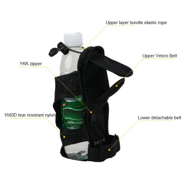 

water bottle holder belt portable carrier pouch foldable backpack for hiking camping climbing umbrella bag with carabiner buckle