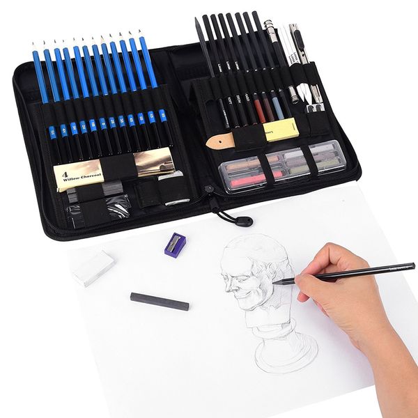 

48pcs/set professional sketch drawing pencils kit with graphite charcoal pen vh99
