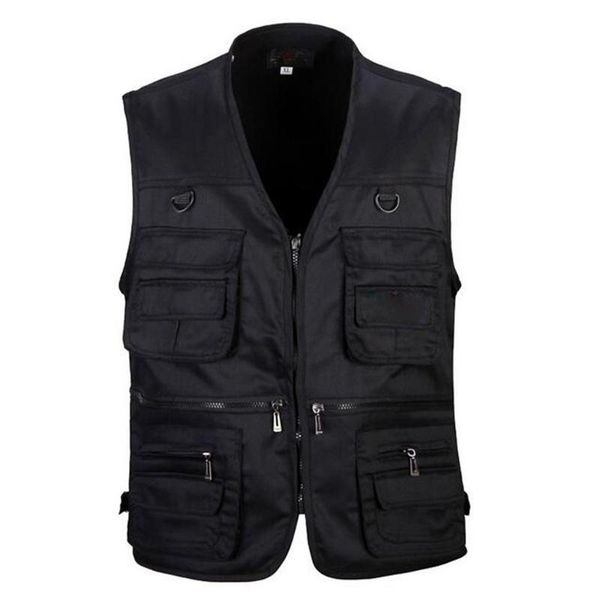

fishing vest outdoor p sleeveless waistcoat hunting zip jacket multi pockets, Camo;black
