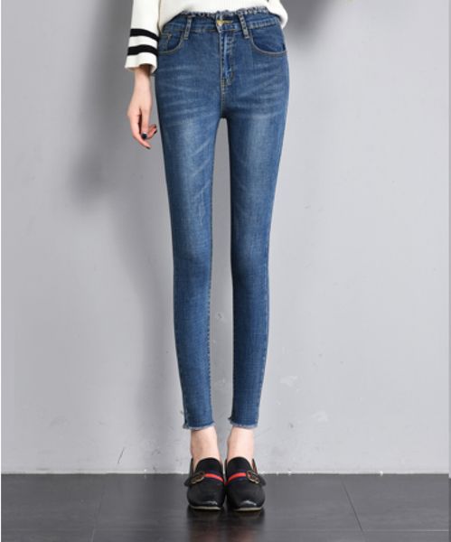 

blue black cowboy waist tight dress nine points feet pants