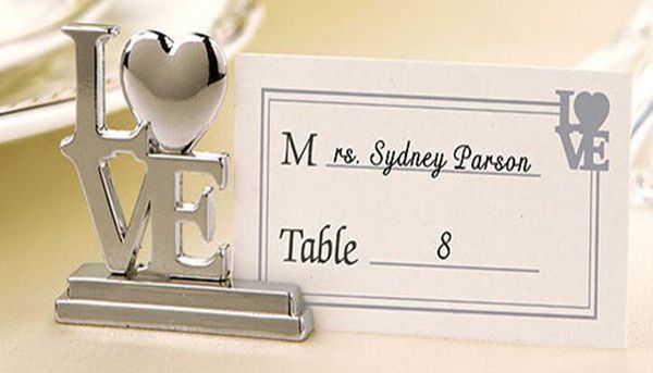 Amor Wedding Table Place Card Holder Bridal Shower Lembranças de Casamento Favor Fontes Do Partido