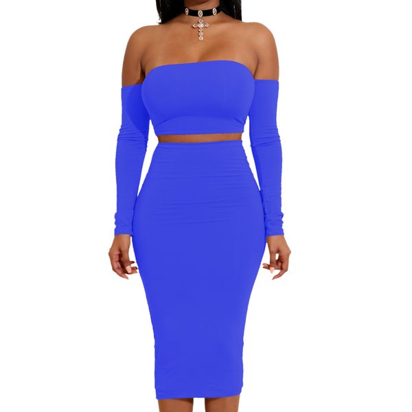 

new european and american backless lace-up dress with one-word collar nightclub pencil skirt two-piece suit, White;black